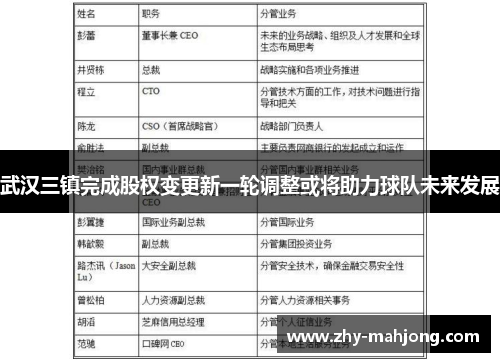 武汉三镇完成股权变更新一轮调整或将助力球队未来发展